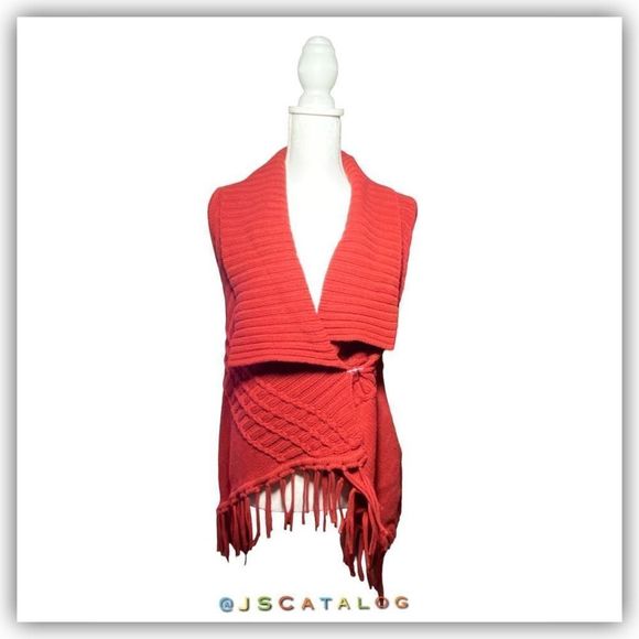 Cable Knit Open Cardigan Vest Sweater EUC - Size M - Picture 1 of 5